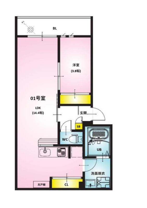 レガリスト北小金(1LDK/3階)の間取り写真