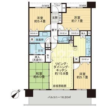 レクセルマンション幕張ブリーズ(4LDK/4階)の間取り写真