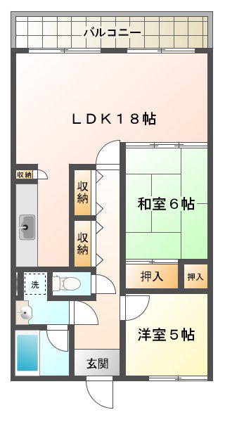 メルヴェーユ桃山台(2LDK/2階)の間取り写真