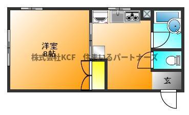 コーポ薫(1K/3階)の間取り写真