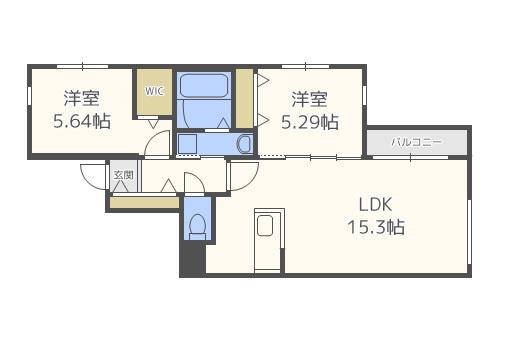 AYA RESIDENCE (2LDK/4階)の間取り写真
