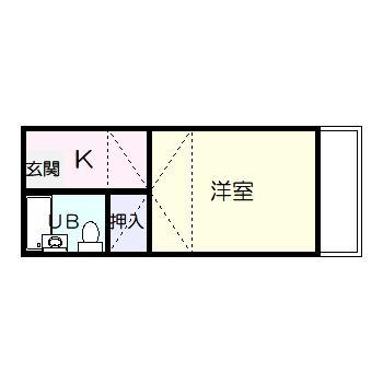 シルクハウス(1K/1階)の間取り写真