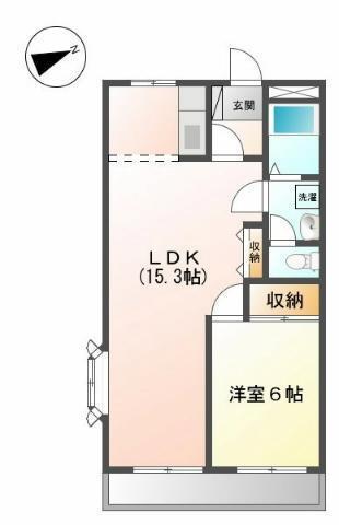 リバーサイド21(1LDK/2階)の間取り写真