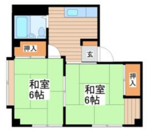 ビドヤカタ(2K/2階)の間取り写真