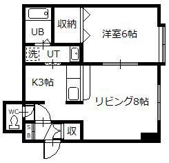 BIBURE526(1LDK/2階)の間取り写真