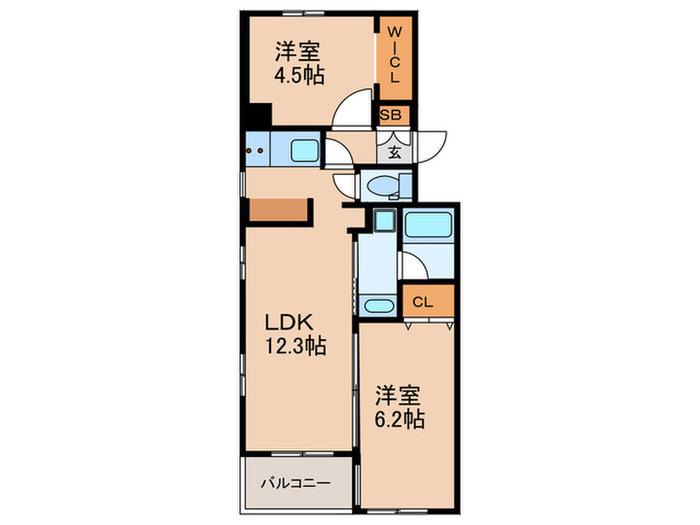 南十五・II世館(2LDK/2階)の間取り写真