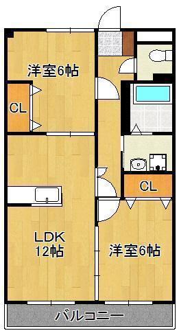 ノーブル陣原(2LDK/5階)の間取り写真