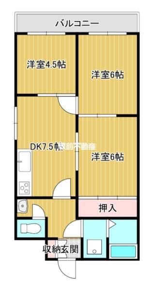 フォーレI(3DK/5階)の間取り写真