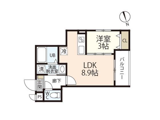 MOVE長束(1LDK/2階)の間取り写真