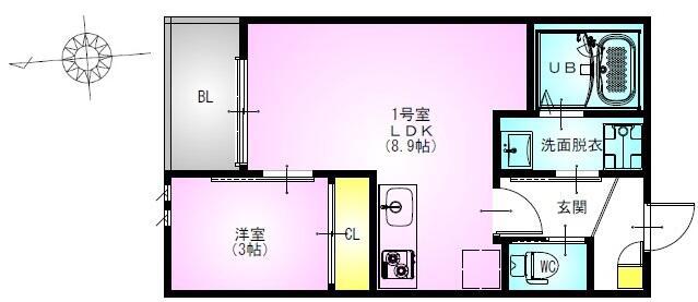 レガリスト ラ カンパネラ(1LDK/3階)の間取り写真