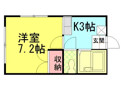 コーポ千木(1K/2階)の間取り写真