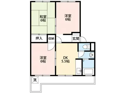 光マンション(3DK/4階)の間取り写真