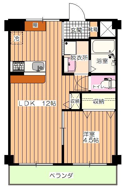 レジデンスノーブル(1LDK/2階)の間取り写真