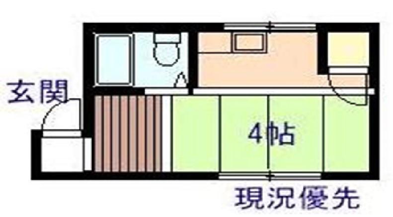 上川アパート(1K/2階)の間取り写真