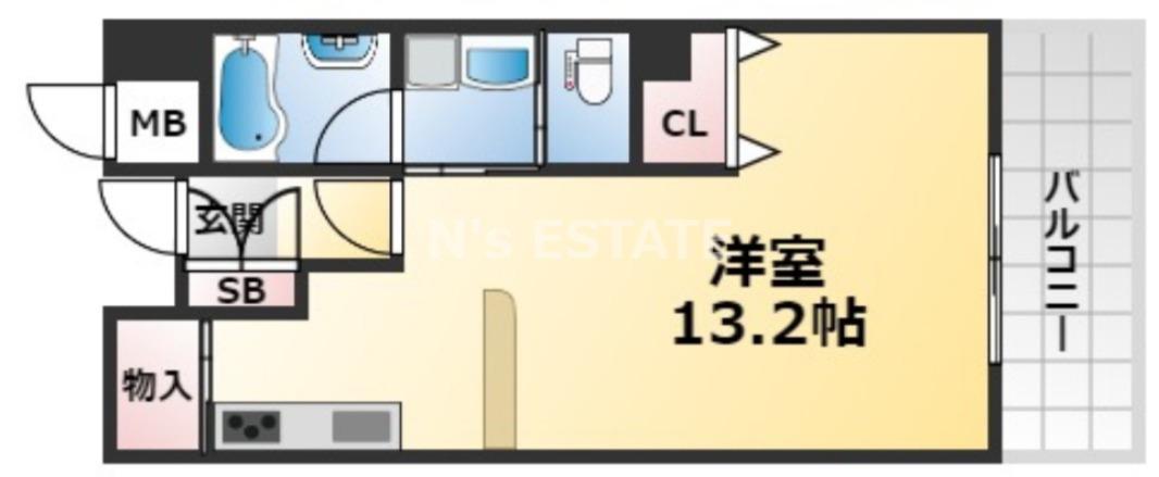 アーバネックス神戸駅前(ワンルーム/10階)の間取り写真
