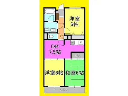 パストラル南橋本(3DK/4階)の間取り写真