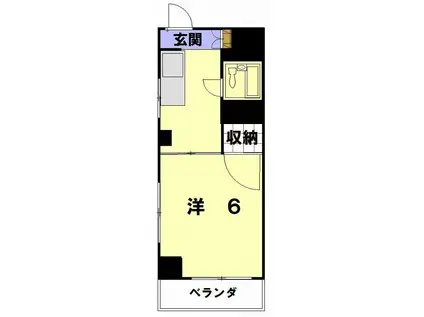 ソレイユ本田(1K/4階)の間取り写真
