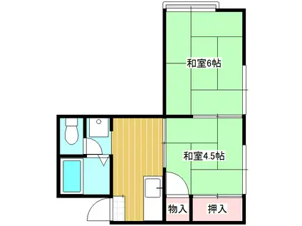 コーポ南陽(2K/2階)の間取り写真