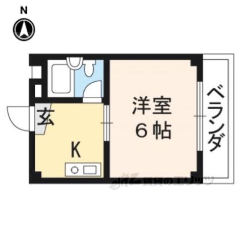 御池ハイツ(1K/2階)の間取り写真