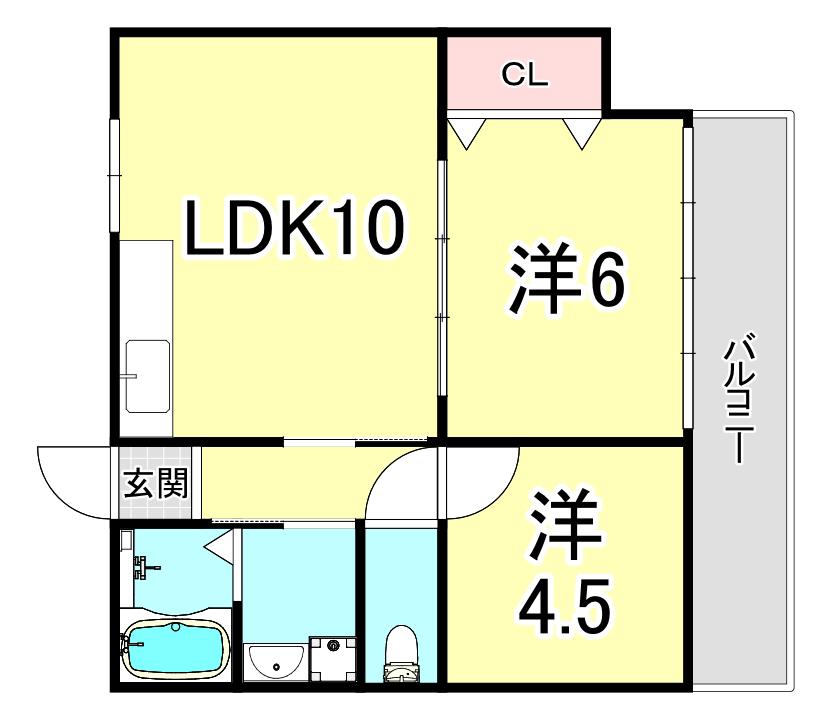 アルベアーレ大町(2LDK/3階)の間取り写真