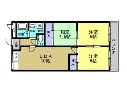 エコーハイツII(3LDK/2階)の間取り写真