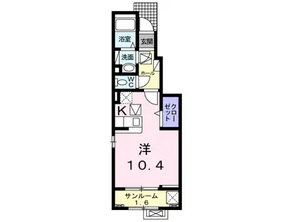 ラシック 祇園(1K/1階)の間取り写真