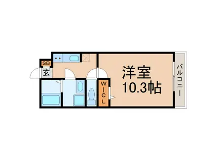 エクセルコート杭瀬(1K/1階)の間取り写真