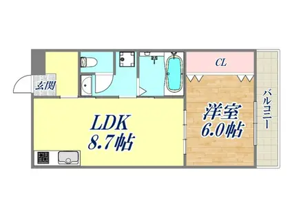 メゾン・ド・パパ(1LDK/2階)の間取り写真