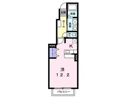 ウィンクルC(ワンルーム/1階)の間取り写真