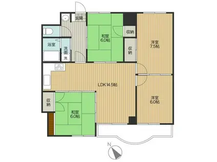 サンディモーラ(4LDK/5階)の間取り写真