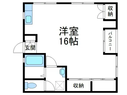 JR山陽本線 福山駅 徒歩16分 3階建 築23年(ワンルーム/1階)の間取り写真