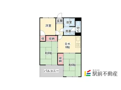 成清ビル(3DK/2階)の間取り写真