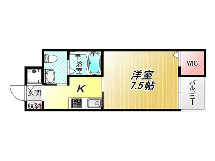 ECLORE(1K/4階)の間取り写真