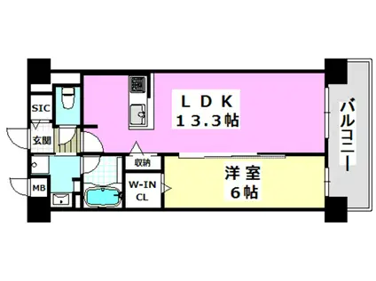 クリアコート元町(1LDK/1階)の間取り写真