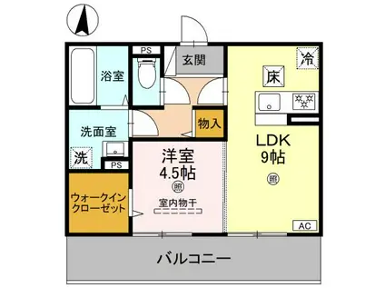 エスタ―ルオーデン(1LDK/1階)の間取り写真