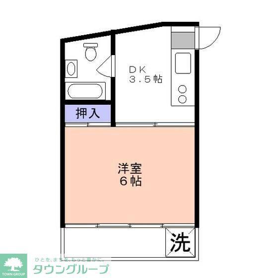 松屋ビル(1K/2階)の間取り写真
