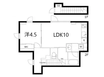 ARUITTE AOI(1LDK/2階)の間取り写真