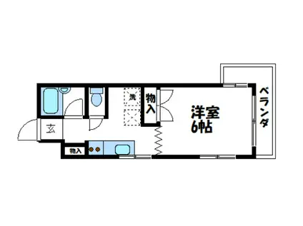 第二塚本マンション(1K/3階)の間取り写真