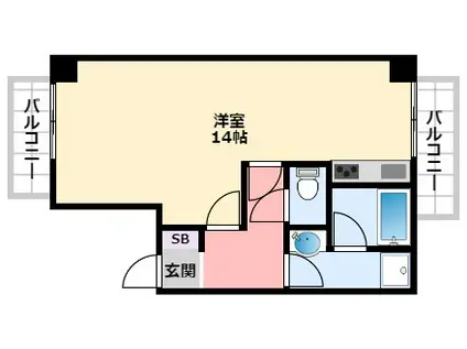 ドルチェ甲子園(ワンルーム/3階)の間取り写真