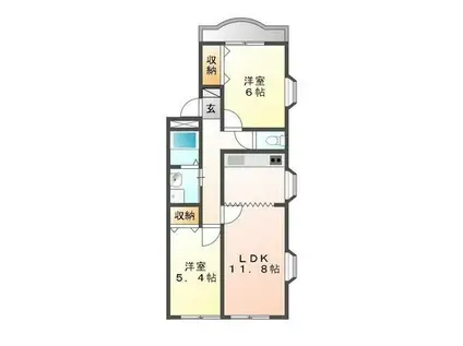 プリマベール(2LDK/2階)の間取り写真