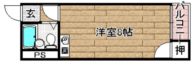 鈴木マンション(1K/4階)の間取り写真