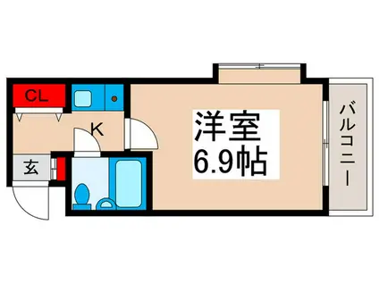 ユーコート浦安(1K/3階)の間取り写真