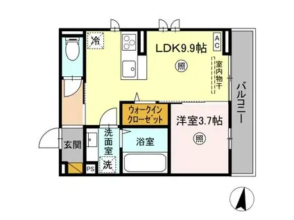 ソラーロ(1LDK/2階)の間取り写真