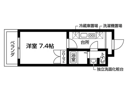 ジェイズ鷺ノ宮(1K/3階)の間取り写真