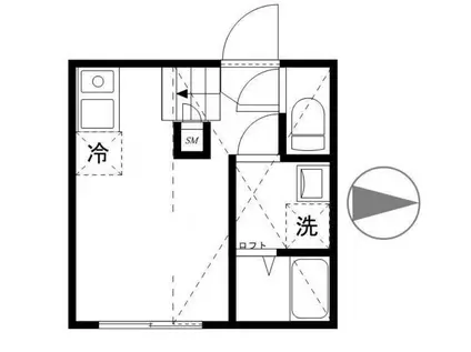 YET鎌倉(ワンルーム/1階)の間取り写真