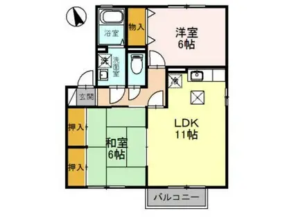 ファミール(2LDK/1階)の間取り写真