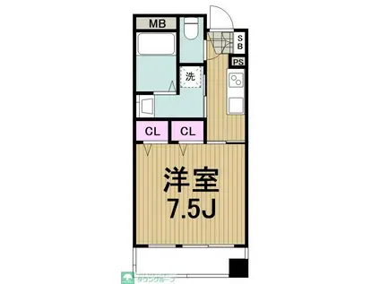 ビューサイト横浜(1K/9階)の間取り写真