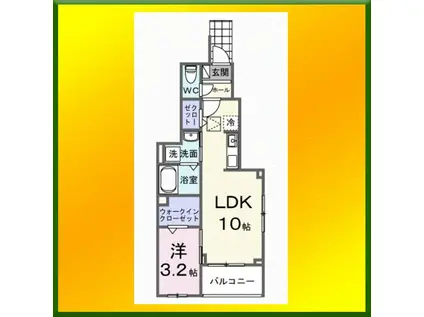 ピースフルIII(1LDK/1階)の間取り写真