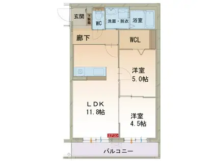 ハートフルエトワール(2LDK/2階)の間取り写真