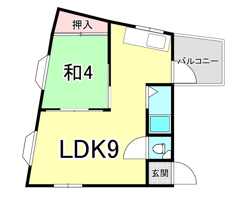 こすもす館(1LDK/3階)の間取り写真